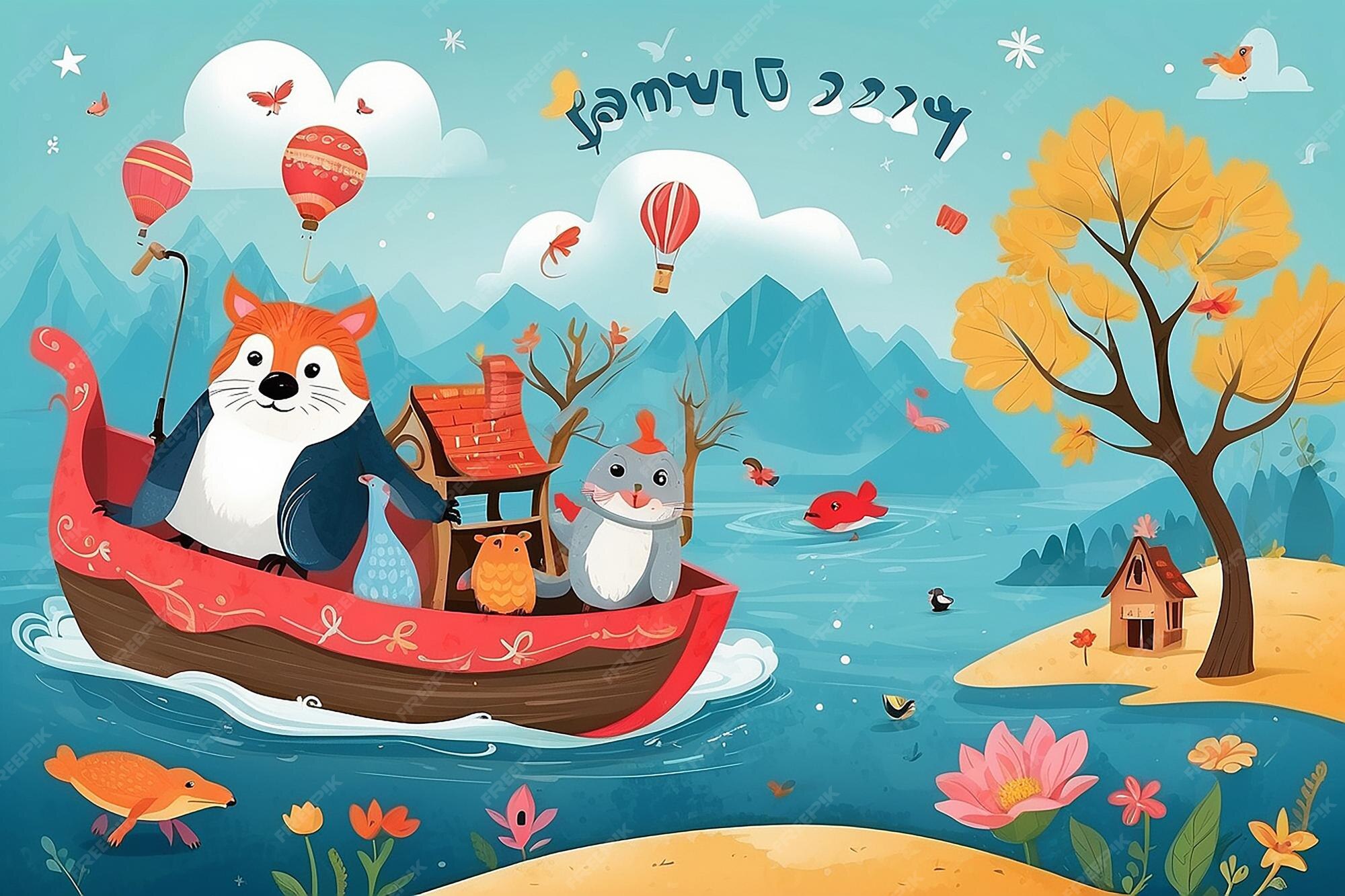 Premium AI Image Whimsical January 1 2025 Calendar Page Illustration
