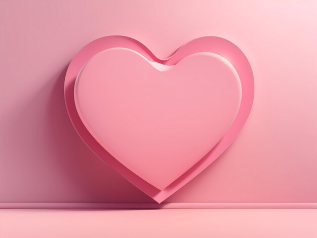 Whimsical Love Pink Pastel Color Heart Shape Signage Mockup