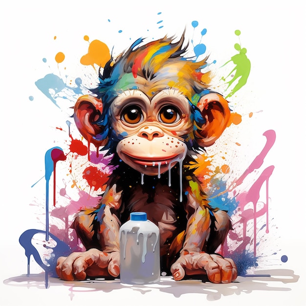 Whimsical Monkey Cartoon kunst