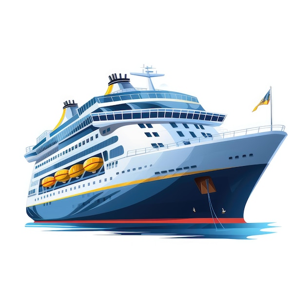 Whimsical 'Ovation of the Seas' Ship Simplified Icon in Cartoon Style