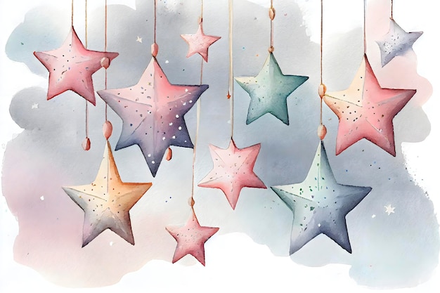 Whimsical Pastel Stars on a String