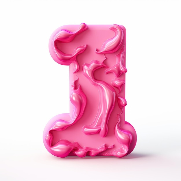 Whimsical Pink 3d Cartoon Letter I In High Detail