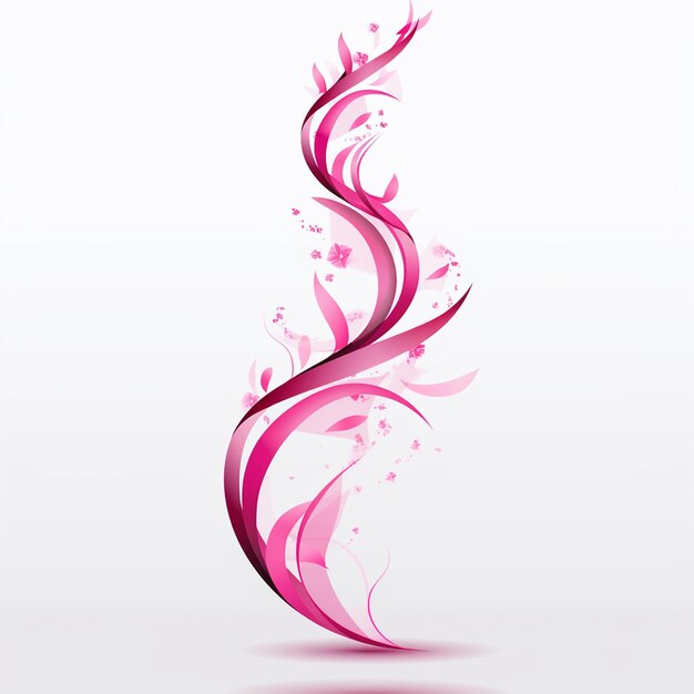 Photo whimsical pink curves white background