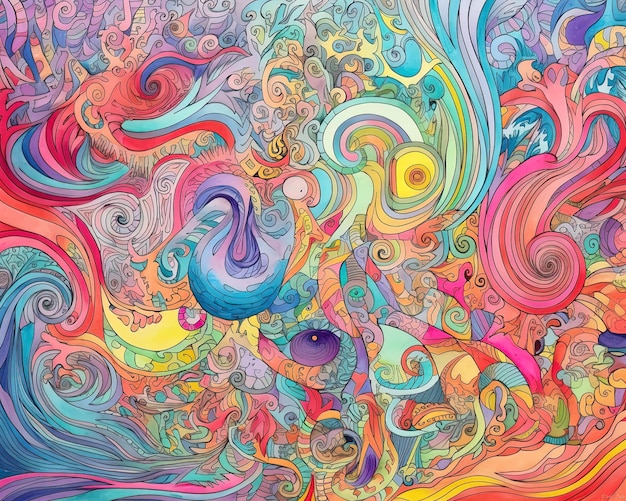 Whimsical Psychedelic Masterpiece Artwork Painting by a Talented Artist