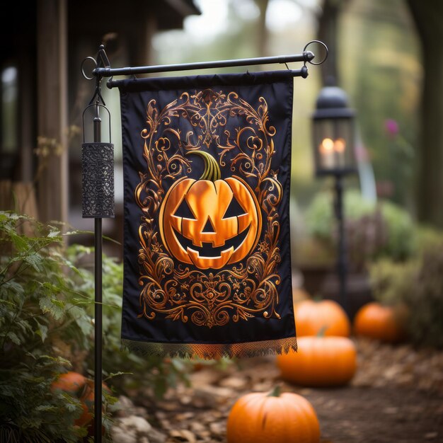 Whimsical Pumpkin Flag