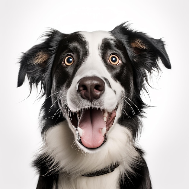 Whimsical Pup Funny Dog on White Isolated Background Generative AI