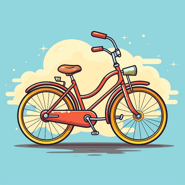 Whimsical Ride Handgetekende cartoon fiets illustratie