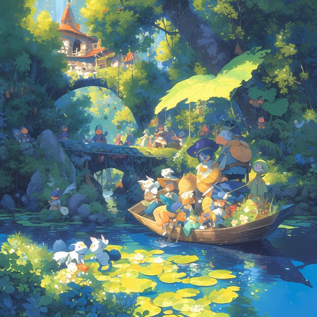 Whimsical River Fantasy Explore the Enchanted Forest