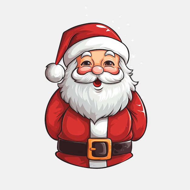 Whimsical Santa Claus Cartoon Een eenvoudige vector afbeelding zonder achtergrond in 4K resolutie