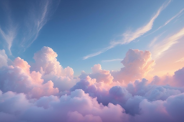 причудливая небесная симфония яркая иллюстрация красочных облаков танцует на мечтательном небесном холсте вспышка фантазии генеративный ИИ