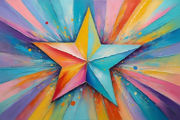 Photo whimsical star with pastel colors playful artwork