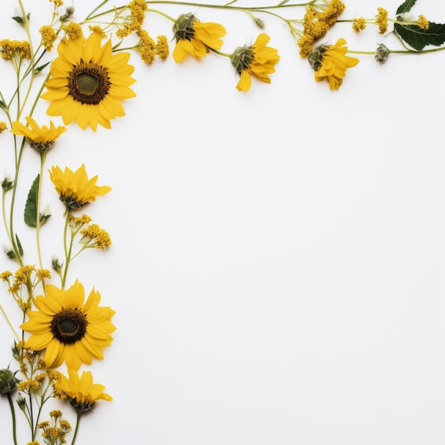 Photo whimsical sunflower frame your creative haven