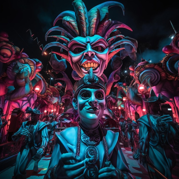 Whimsical and Surreal Carnival with Ghostly Parades Extraordinary Floats and Stunning Performances