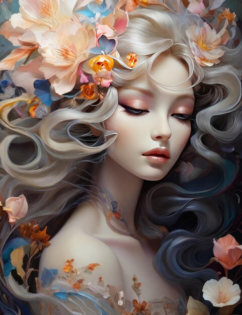 Whimsical Sylphs A Tapestry of Delicate Colorful Dreams Womans Mesmerizing Eye Adorned with Eth