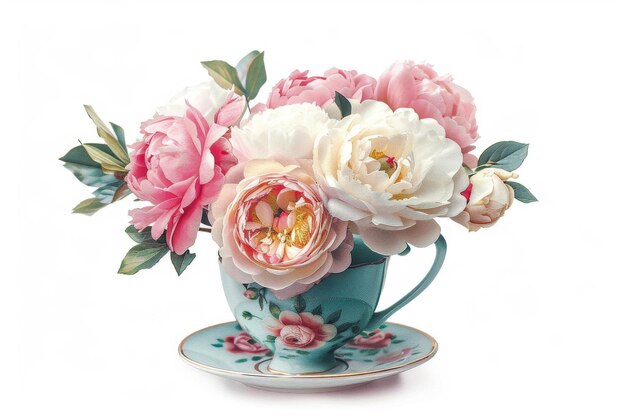 Photo whimsical tea time bouquet