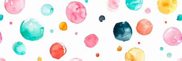 Photo whimsical watercolor polka dots pattern adding a playful and cheerful vibe generative ai