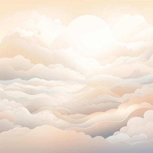 Photo whimsical white skies a serene vector illustration