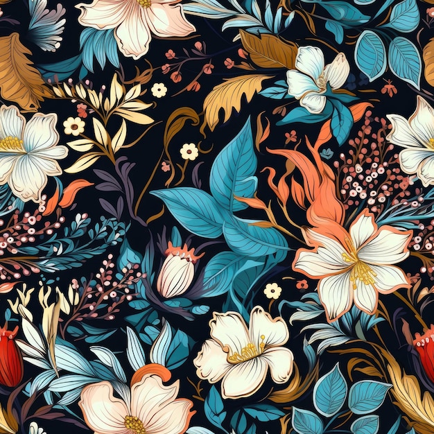 Whimsical wildlife unveiling a hidden animal in the exquisite micro floral tapestry with tropical a