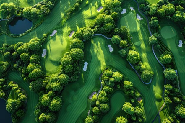 Whimsical Wonders Aerial Vision of Abstract Golf Courses