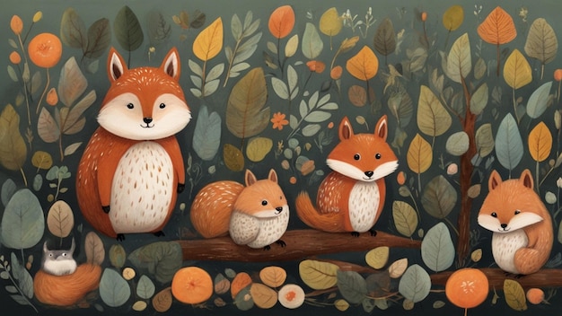 Whimsical woodland creatures