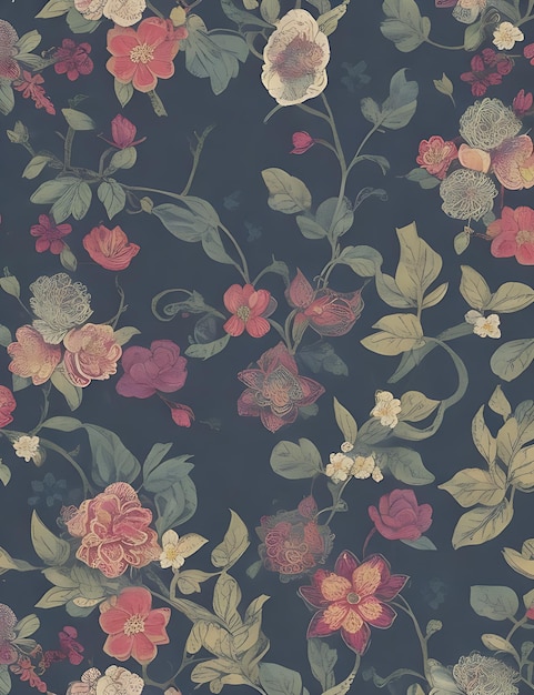 Photo whimsigoth style pattern enchanting botanical design