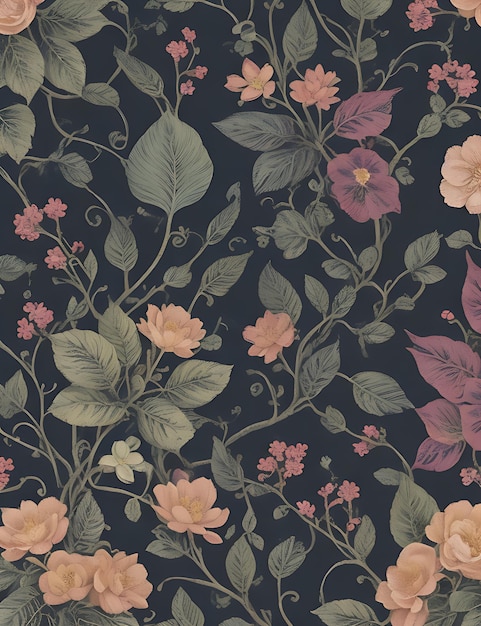 Whimsigoth Style Pattern Enchanting Botanical Design