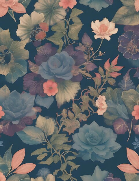 Photo whimsigoth style pattern enchanting botanical design