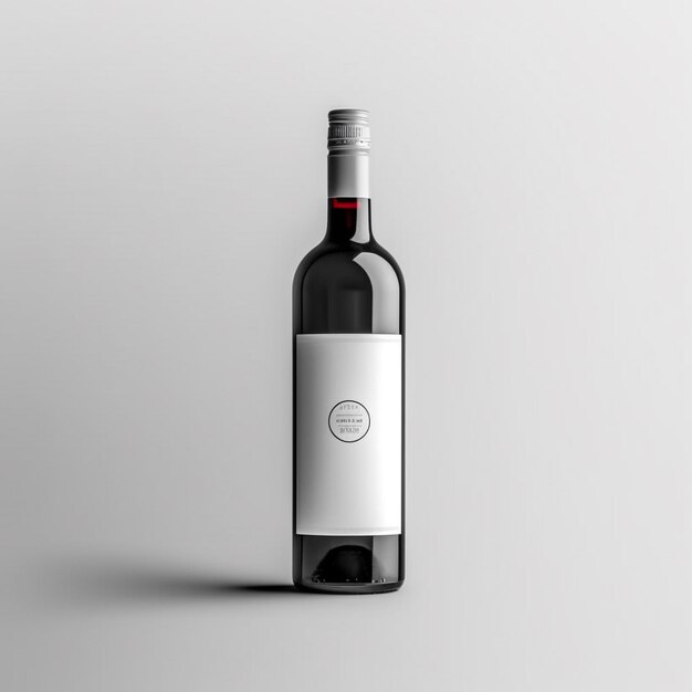 Фото Макет бутылки с вином пустая этикетка
