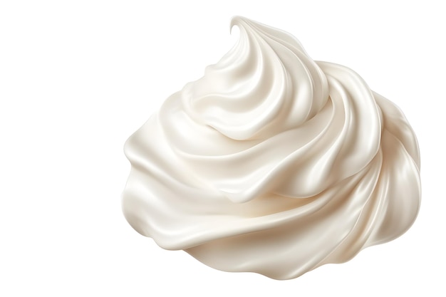 Whipped cream isolated on white background