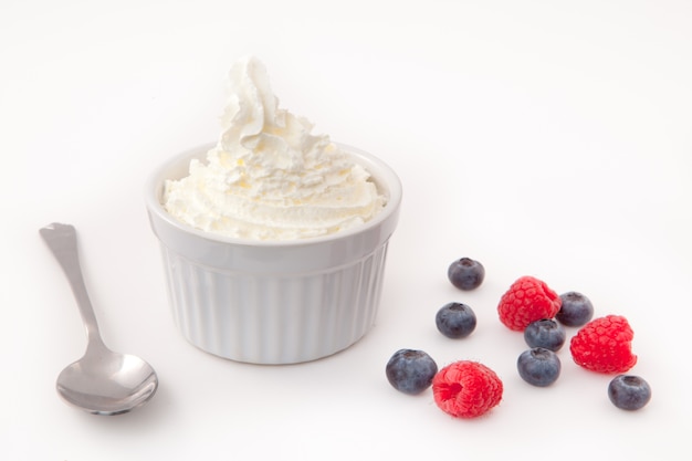 Whipped cream with berries