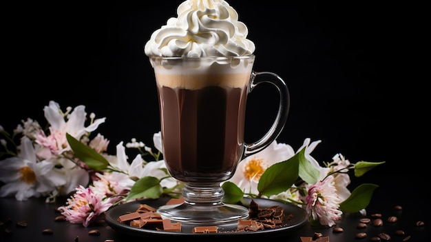 Whipped Delights Artistic and Romantic Hot Chocolate Creation