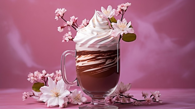 Whipped Delights Artistic and Romantic Hot Chocolate Creation