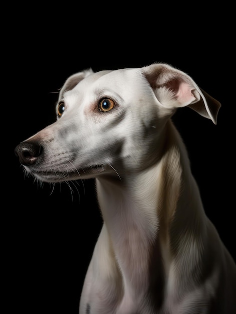 Photo whippet dog studio shot isolated on clear background generative ai