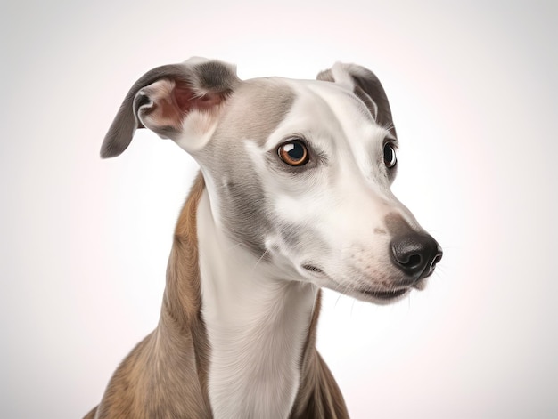 Photo whippet dog studio shot isolated on clear background generative ai