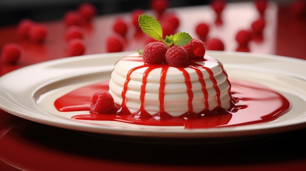 Красный клубничный торт со взбитыми сливками HD 8K wallpap er Stock Photographic Image