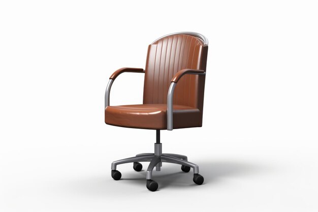 Photo whirling fates a brown office chair on wheels on a white or clear surface png transparent background