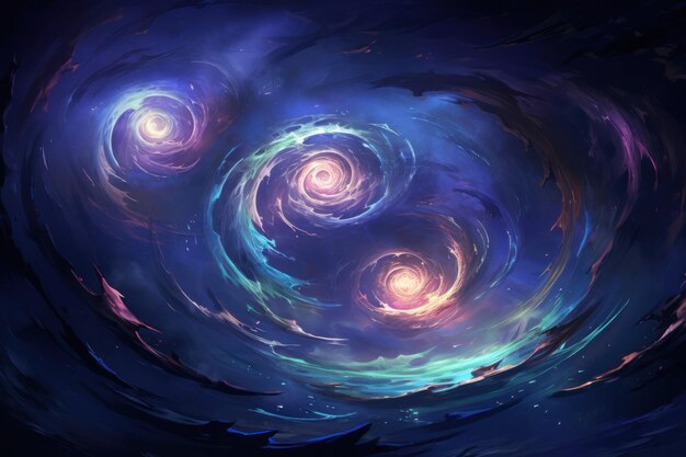 Whirling vortex elementals conjuring powerful storms with their elemental prowess Generative AI