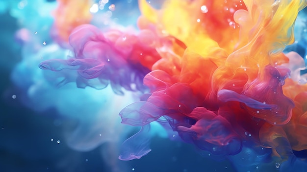 Whirling watercolor dreams background 3d rendered colorful design with blender blur in 4k ultra hd