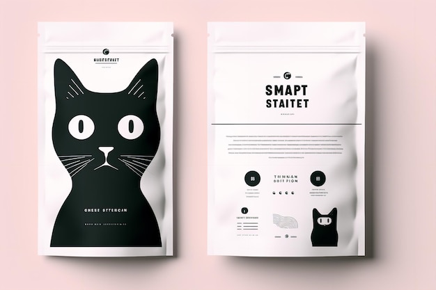 Whisker Delights Whimsical Cat Food Label MockUp for Promotion