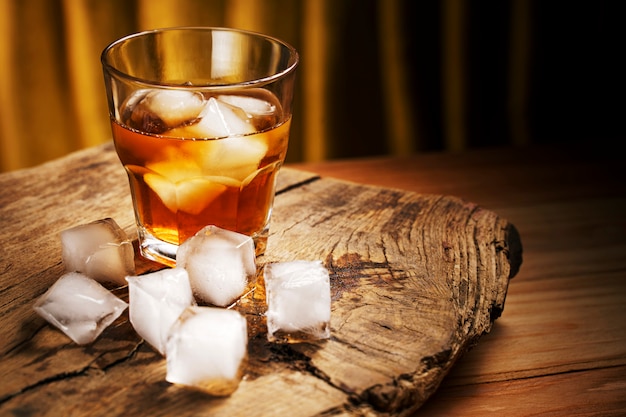 Whiskey cocktail with ice