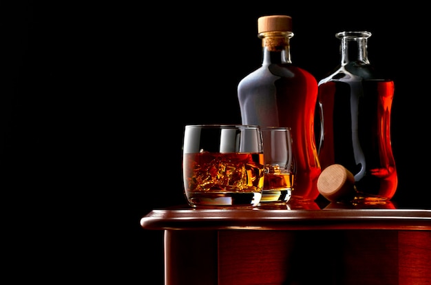 whiskey on a dark