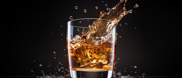 Whiskey falling into Glass Freeze Motion