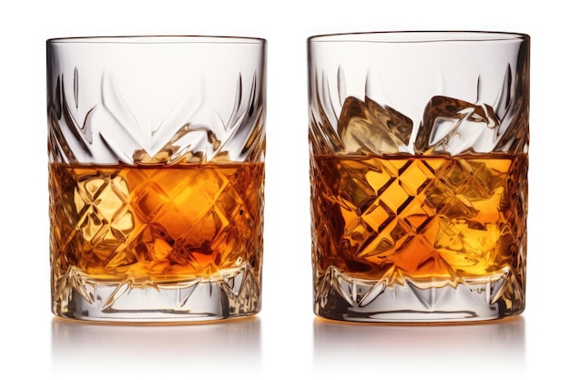 Whiskey glass isolated on white background with path