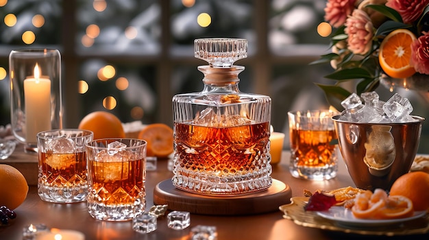 Whiskey in kristallen decanter Luxury Bourbon