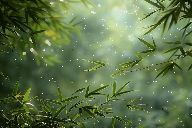 Photo whispering bamboo grove swaying in a gentle wind the green blurs with the air