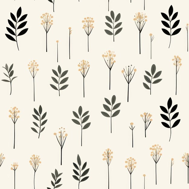 Photo whispering blooms pencil drawing of minimalist single flower patterns on various backgrounds