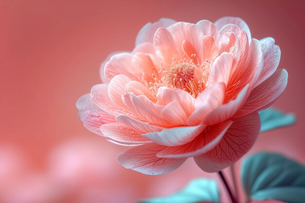 Шепчущиеся лепестки персиковых цветов на спокойном сером полотне спокойного пространства