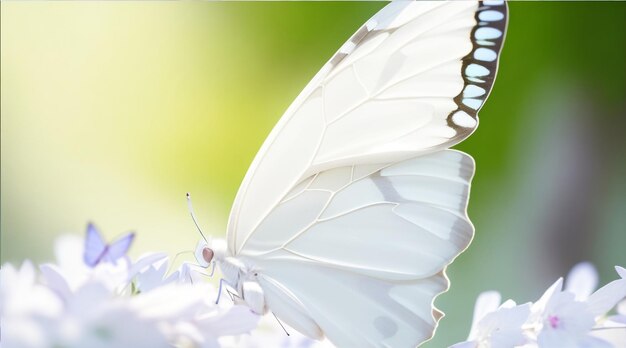 Photo whispers of beauty the graceful flight of a white small butterfly