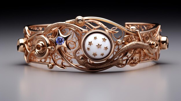 Whispers of Elegance A Captivating Bracelet Illuminated on a Delicate Table