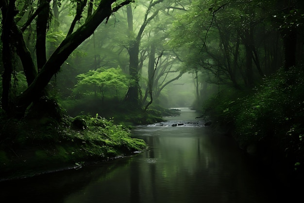 녹색 세계의 속삭임 녹색 풍경 사진